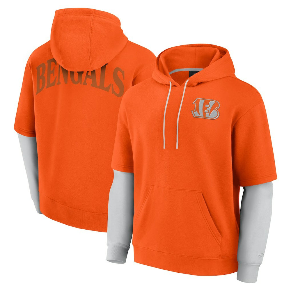 Cincinnati Bengals Unisex Sleek Elements Pullover Hoodie - Orange Hoodies