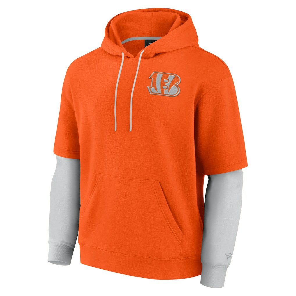 Cincinnati Bengals Unisex Sleek Elements Pullover Hoodie - Orange Hoodies
