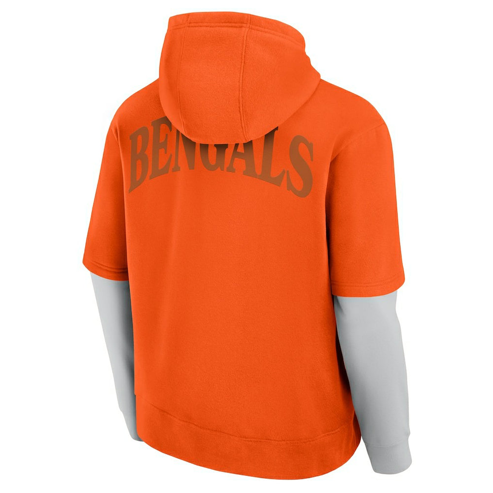 Cincinnati Bengals Unisex Sleek Elements Pullover Hoodie - Orange Hoodies