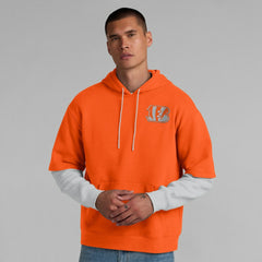 Cincinnati Bengals Unisex Sleek Elements Pullover Hoodie - Orange Hoodies