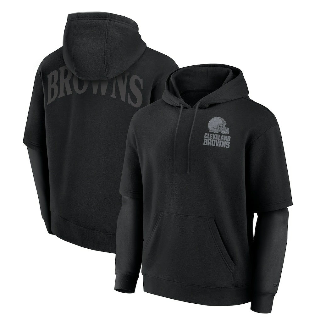 Cleveland Browns Unisex Sleek Elements Pullover Hoodie - Black Hoodies