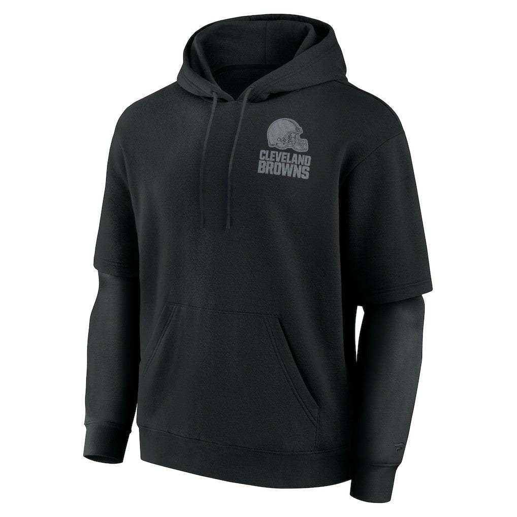 Cleveland Browns Unisex Sleek Elements Pullover Hoodie - Black Hoodies