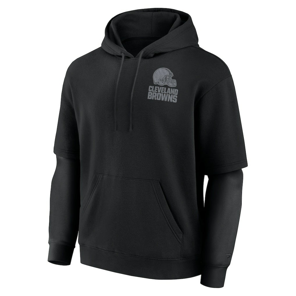 Cleveland Browns Unisex Sleek Elements Pullover Hoodie - Black Hoodies