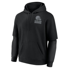 Cleveland Browns Unisex Sleek Elements Pullover Hoodie - Black Hoodies