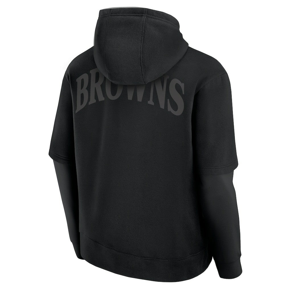 Cleveland Browns Unisex Sleek Elements Pullover Hoodie - Black Hoodies