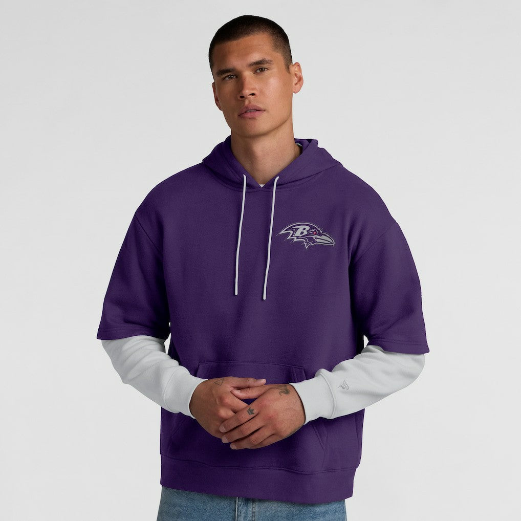 Baltimore Ravens Unisex Sleek Elements Pullover Hoodie - Purple Hoodies