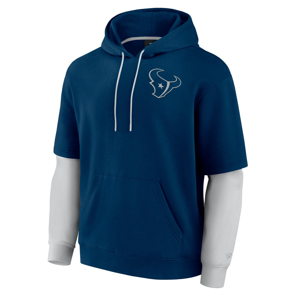 Houston Texans Unisex Sleek Elements Pullover Hoodie - Navy Hoodies