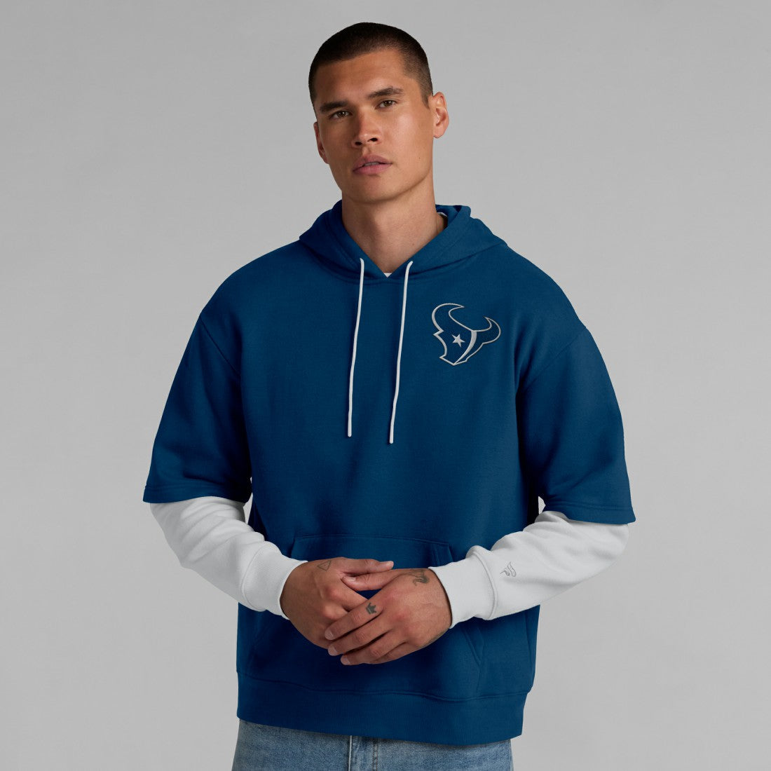 Houston Texans Unisex Sleek Elements Pullover Hoodie - Navy Hoodies