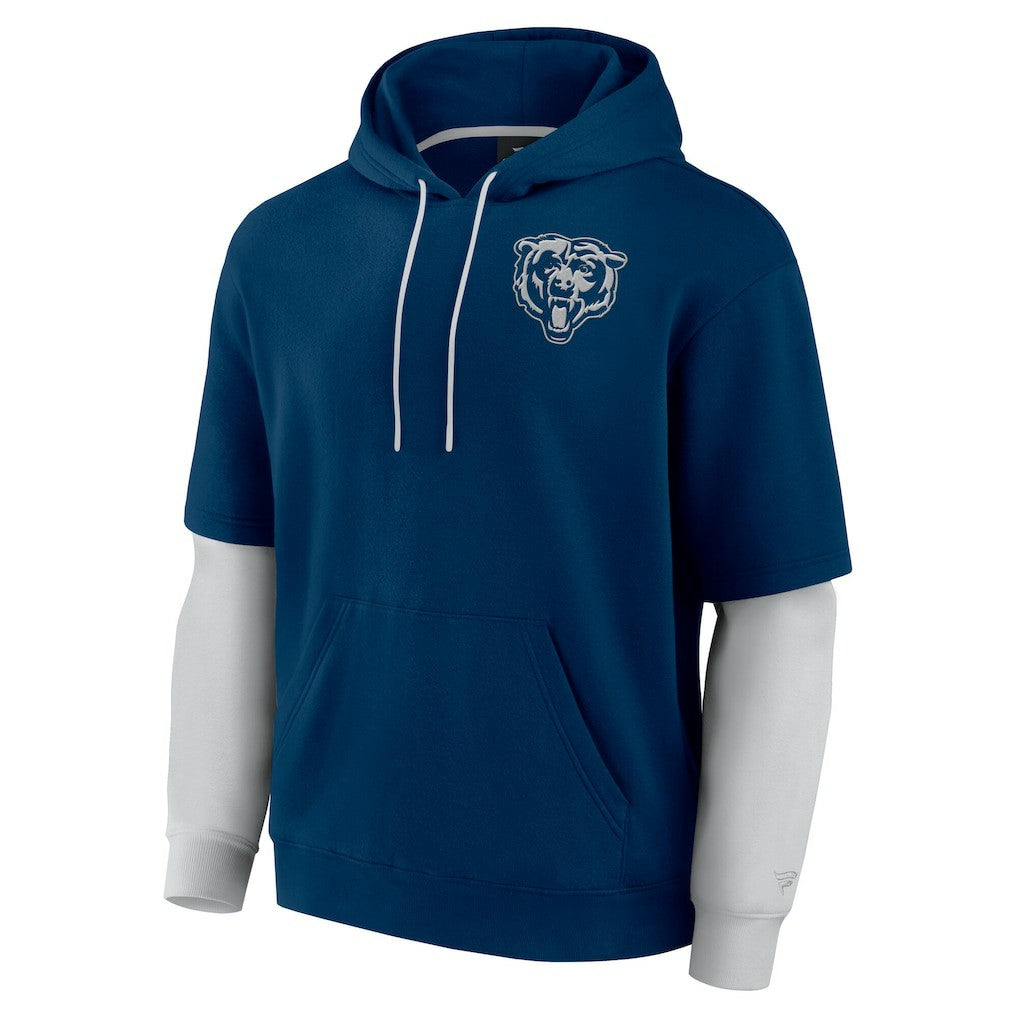 Chicago Bears Unisex Sleek Elements Pullover Hoodie - Navy Hoodies