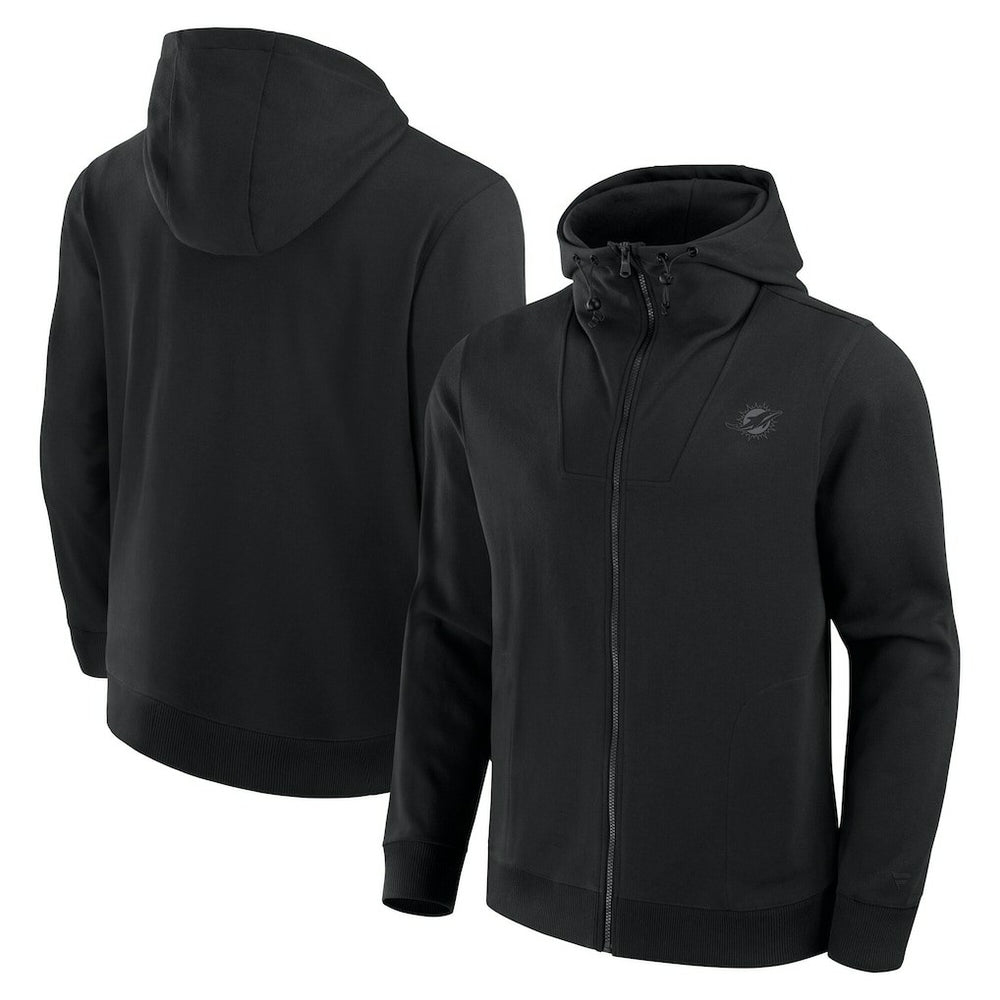 Miami Dolphins Unisex Front Office Full-Zip Hoodie - Black Hoodies