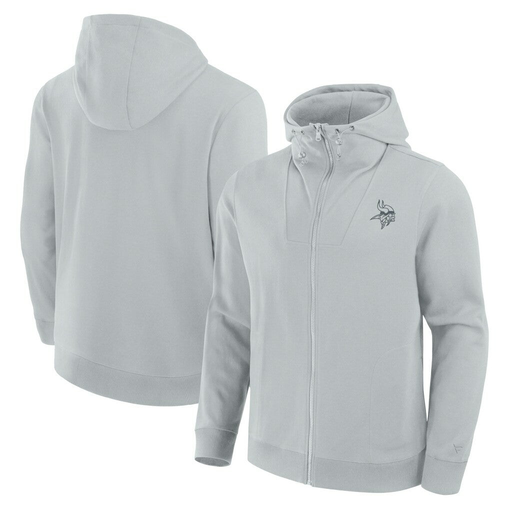 Minnesota Vikings Unisex Front Office Full-Zip Hoodie - Gray Hoodies