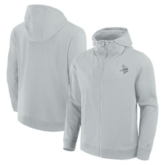 Minnesota Vikings Unisex Front Office Full-Zip Hoodie - Gray Hoodies