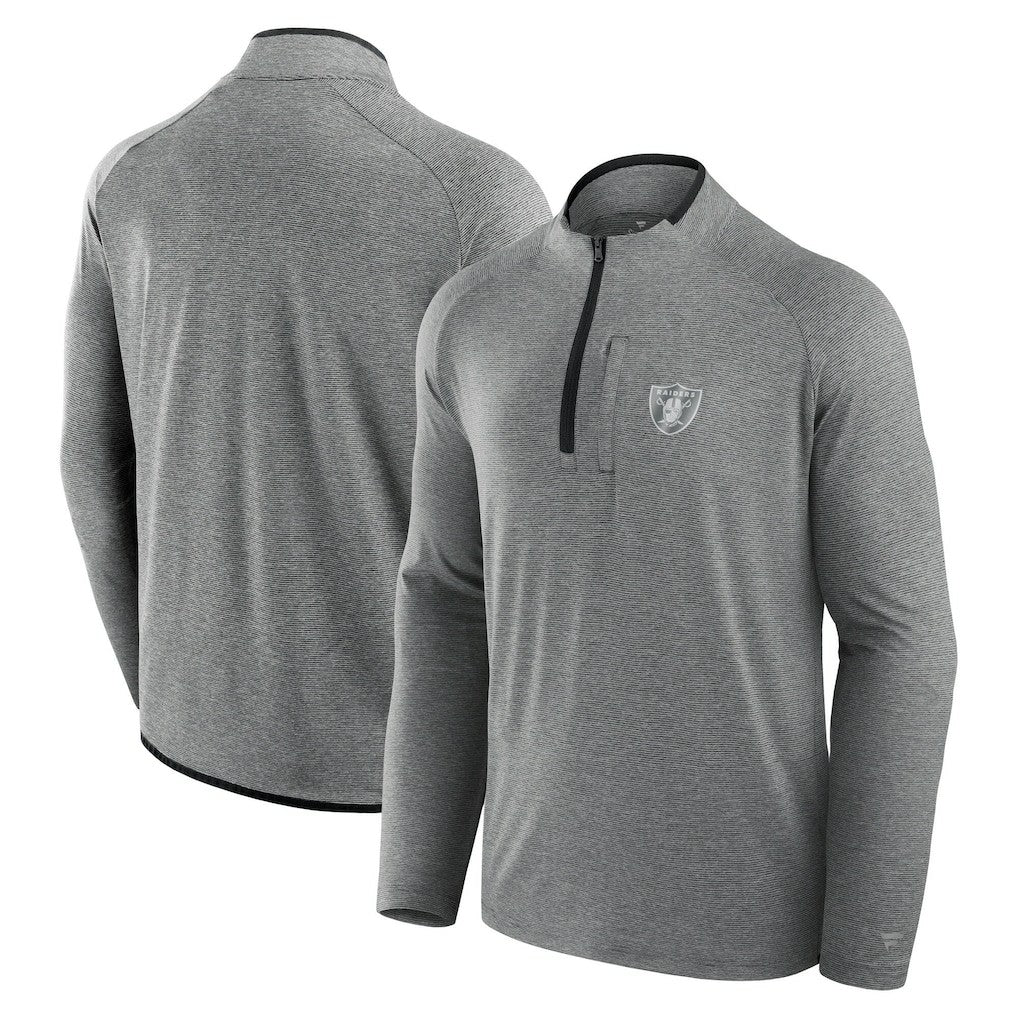 Las Vegas Raiders Unisex Front Office Performance Primary Quarter-Zip Jacket - Charcoal Jackets