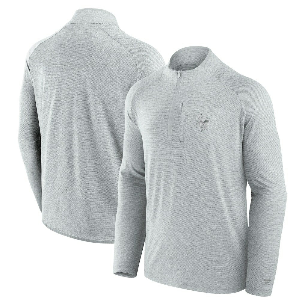 Minnesota Vikings Unisex Front Office Performance Primary Quarter-Zip Jacket - Gray Jackets