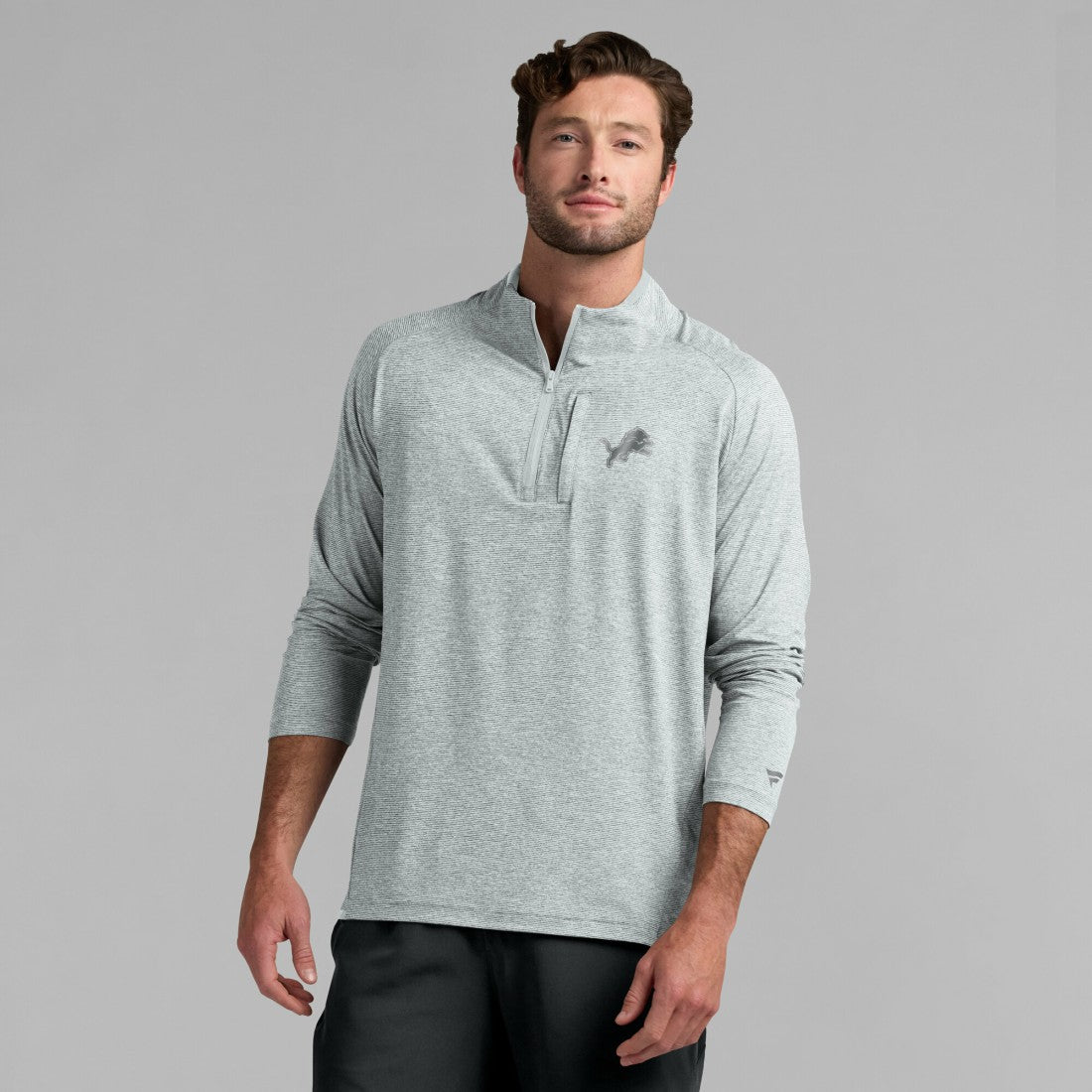 Detroit Lions Unisex Front Office Performance Primary Quarter-Zip Jacket - Gray Jackets