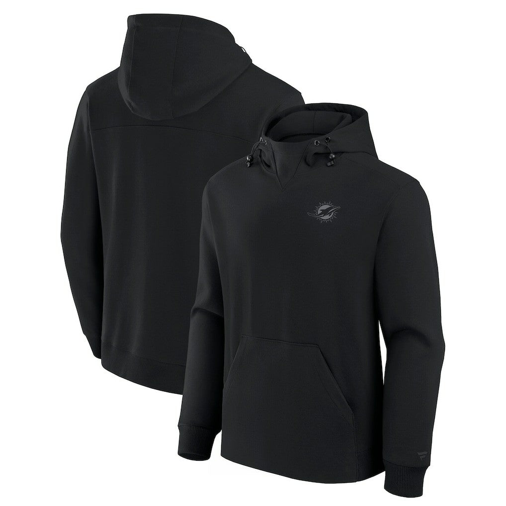 Miami Dolphins Unisex Front Office Tonal Tri-Blend Pullover Hoodie - Black Hoodies