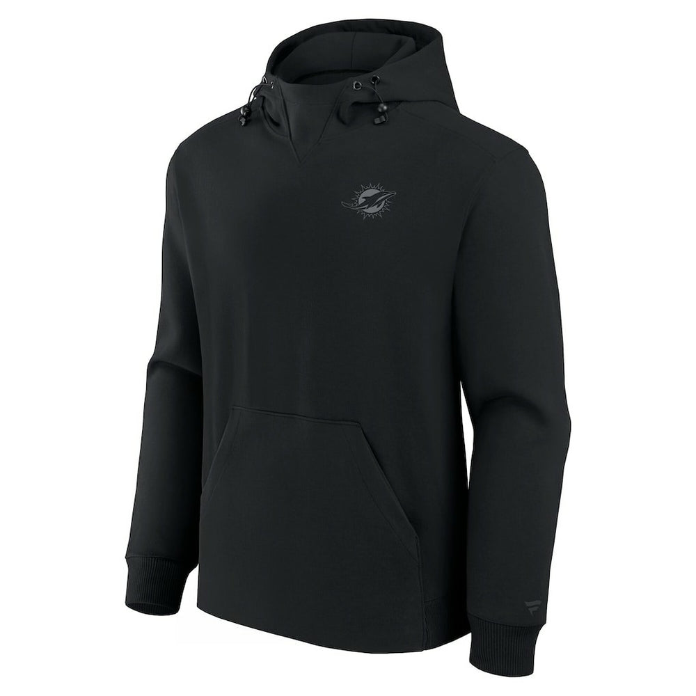 Miami Dolphins Unisex Front Office Tonal Tri-Blend Pullover Hoodie - Black Hoodies