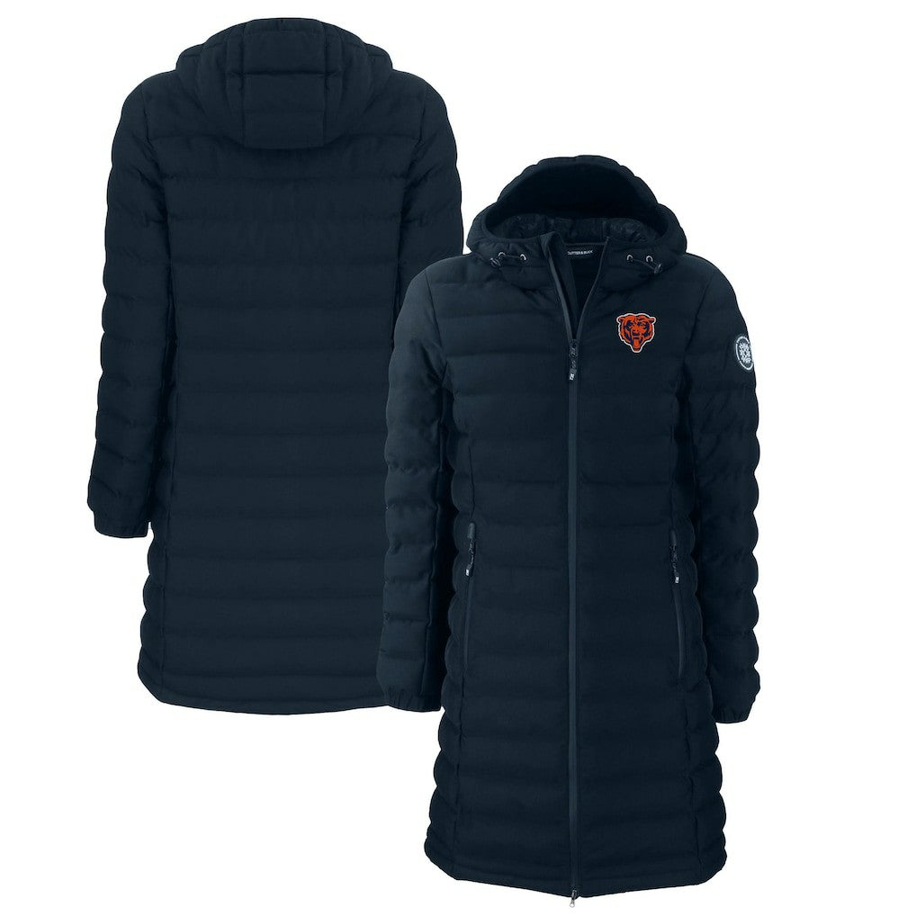 Chicago Bears Cutter & Buck Women's Throwback Logo Mission Ridge Repreve Eco Insulated Full-Zip Puffer Jacket - Navy Jackets