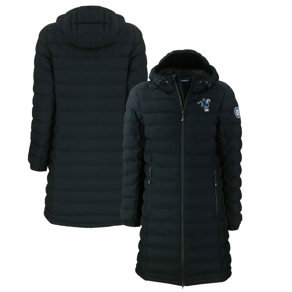 Indianapolis Colts Cutter & Buck Women's Throwback Logo Mission Ridge Repreve Eco Insulated Full-Zip Puffer Jacket - Black Jackets