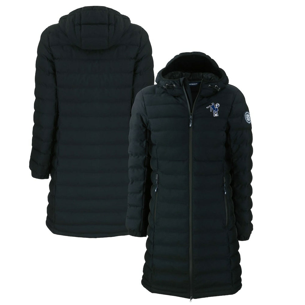 Indianapolis Colts Cutter & Buck Women's Throwback Logo Mission Ridge Repreve Eco Insulated Full-Zip Puffer Jacket - Black Jackets
