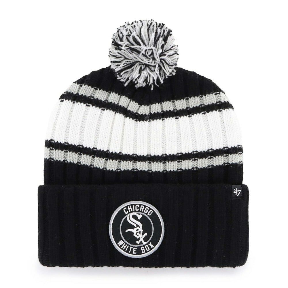 Chicago White Sox '47 Plateau Cuffed Knit Hat with Pom - Black Hats