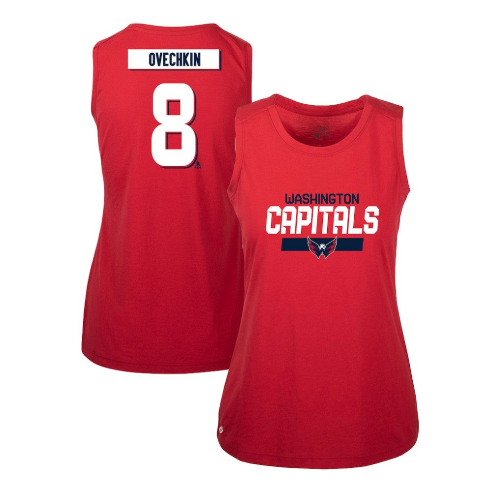 Alexander Ovechkin Washington Capitals Levelwear Women's Macy Player Name & Number Tank Top - Red | US 201047099