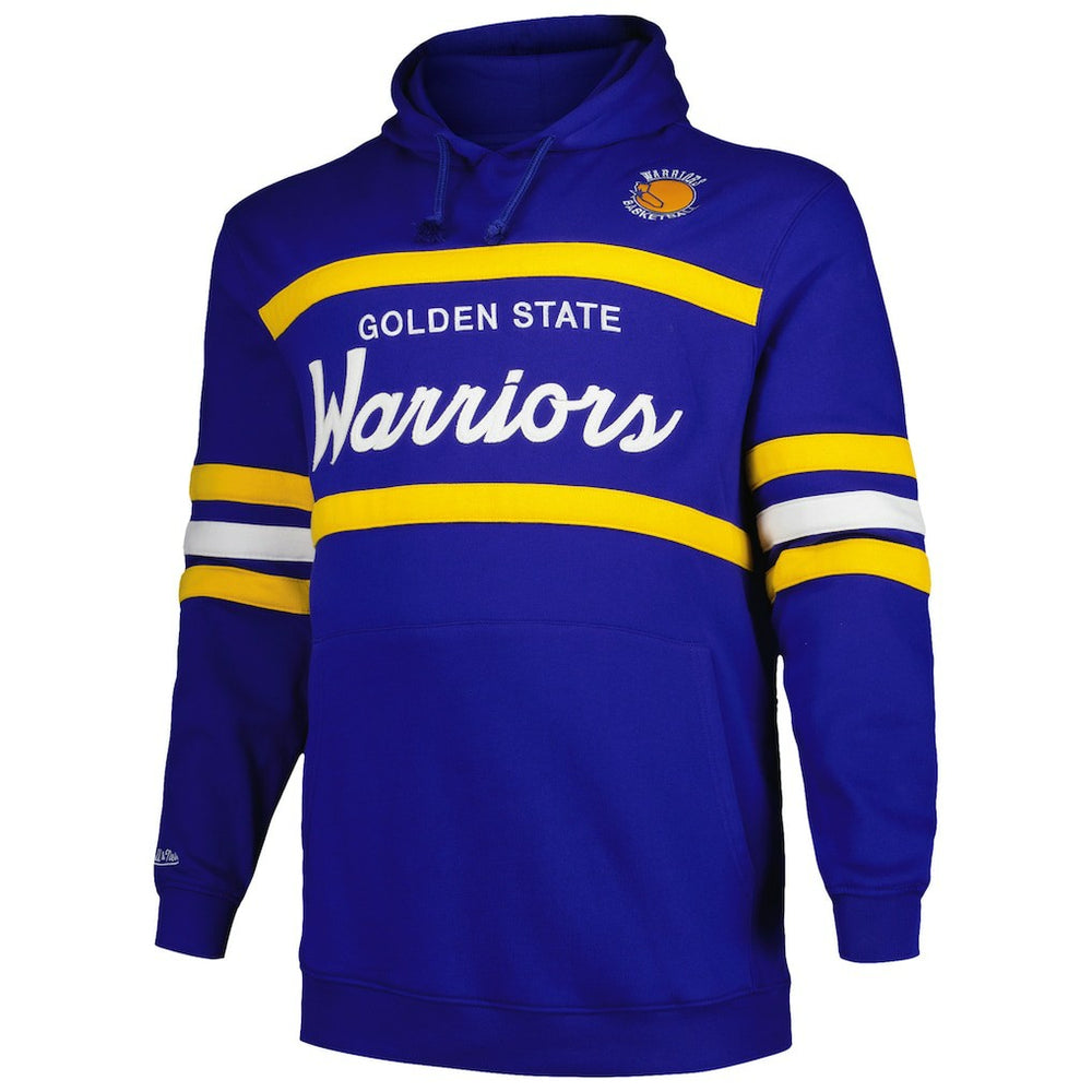 Golden State Warriors Big & Tall Hardwood Classics Head Coach Pullover Hoodie Royal - Mitchell & Ness