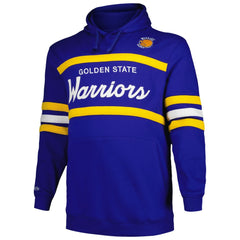 Golden State Warriors Big & Tall Hardwood Classics Head Coach Pullover Hoodie Royal - Mitchell & Ness