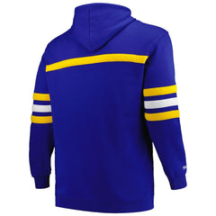 Golden State Warriors Big & Tall Hardwood Classics Head Coach Pullover Hoodie Royal - Mitchell & Ness