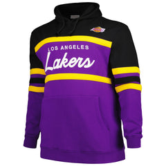 Los Angeles Lakers Big & Tall Hardwood Classics Head Coach Pullover Hoodie Black - Mitchell & Ness