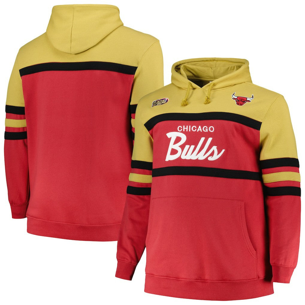 Chicago Bulls Big & Tall Hardwood Classics Head Coach Pullover Hoodie Red - Mitchell & Ness