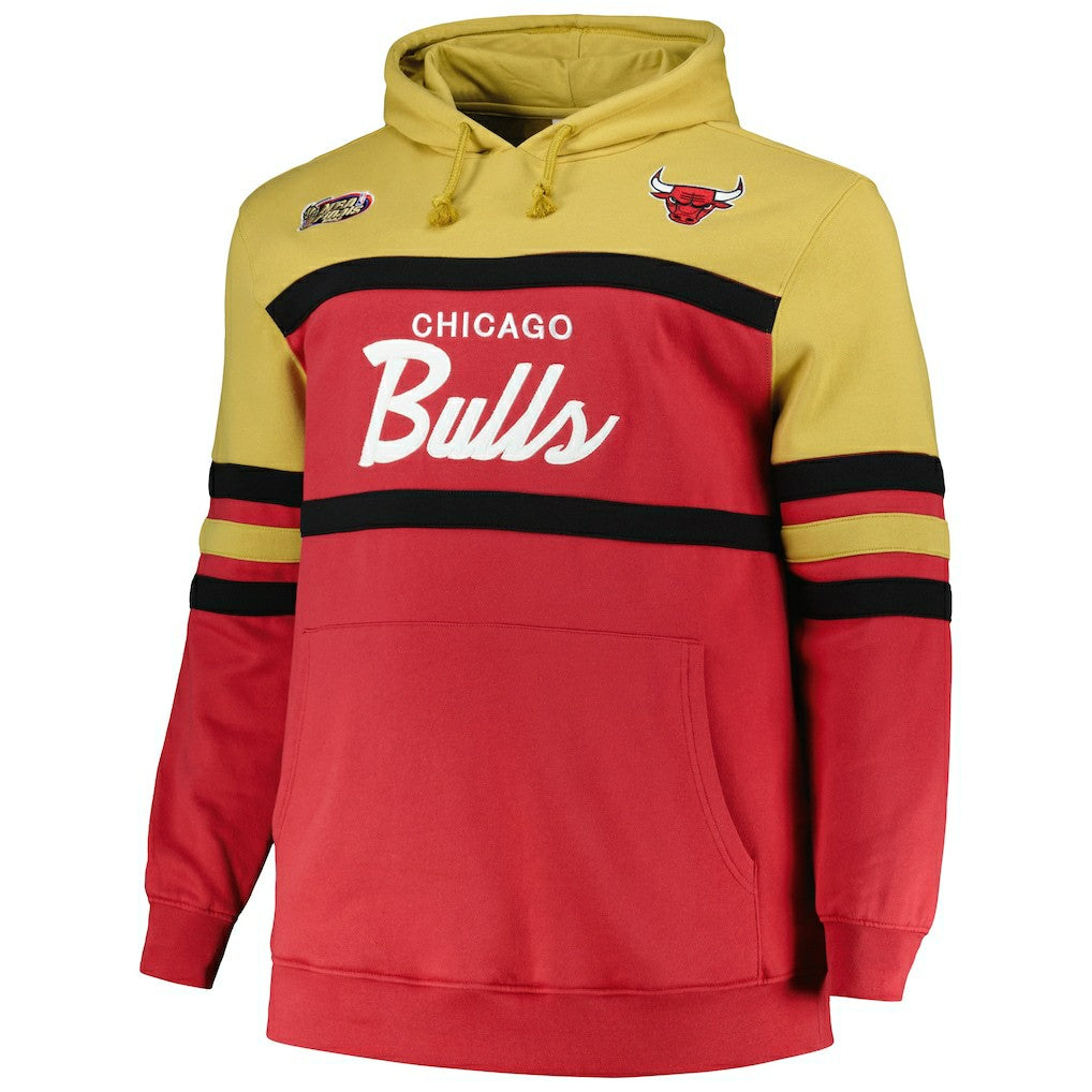 Chicago Bulls Big & Tall Hardwood Classics Head Coach Pullover Hoodie Red - Mitchell & Ness