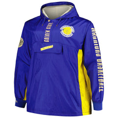 Golden State Warriors Big & Tall Hardwood Classics Team OG 2.0 Anorak Hoodie Quarter-Zip Windbreaker Jacket Royal - Mitchell & Ness