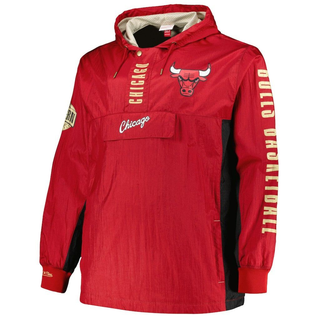 Chicago Bulls Big & Tall Hardwood Classics Team OG 2.0 Anorak Hoodie Quarter-Zip Windbreaker Jacket Red - Mitchell & Ness