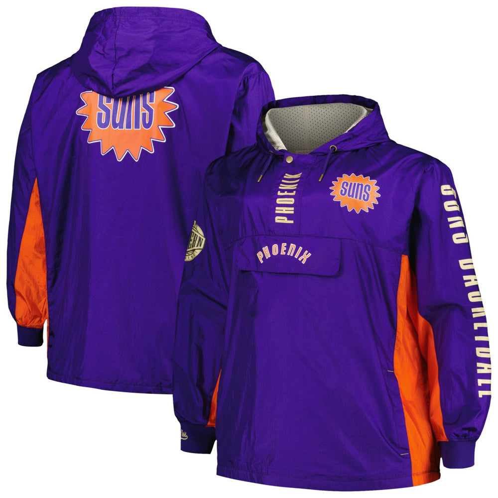 Phoenix Suns Big & Tall Hardwood Classics Team OG 2.0 Anorak Hoodie Quarter-Zip Windbreaker Jacket Purple - Mitchell & Ness