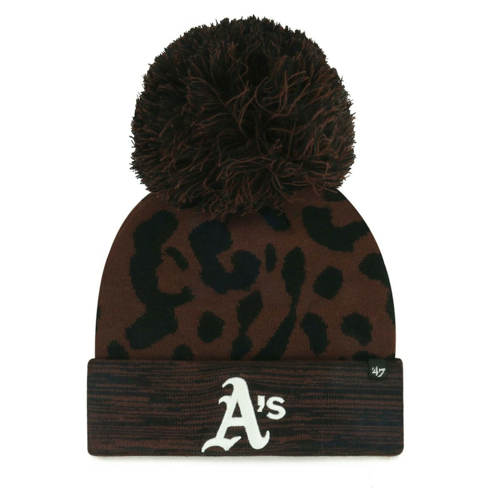 Athletics '47 Women's Rosette Cuffed Knit Hat with Pom - Brown Hats