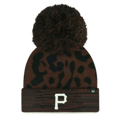 Pittsburgh Pirates '47 Women's Rosette Cuffed Knit Hat with Pom - Brown Hats