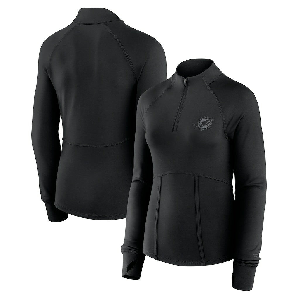 Miami Dolphins Women's Elements Quarter-Zip Jacket - Black Jackets