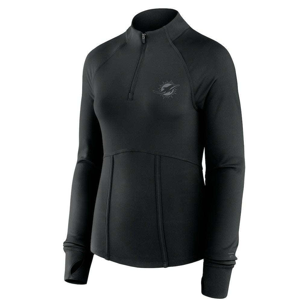 Miami Dolphins Women's Elements Quarter-Zip Jacket - Black Jackets