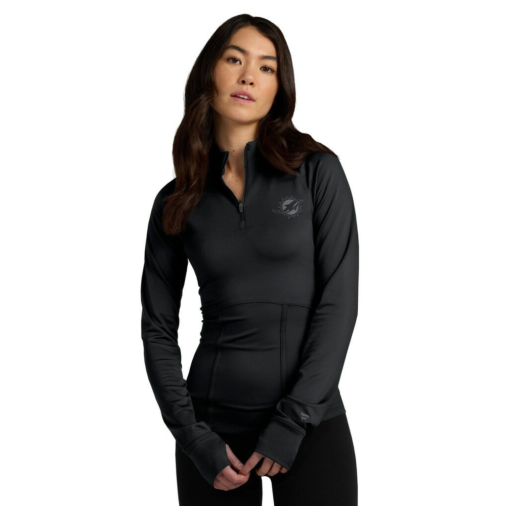 Miami Dolphins Women's Elements Quarter-Zip Jacket - Black Jackets