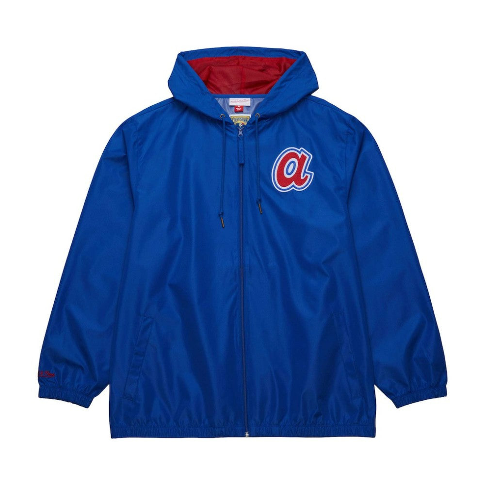 Atlanta Braves Mitchell & Ness Cooperstown Collection Vintage Logo Full-Zip Hoodie Windbreaker Jacket - Royal Jackets