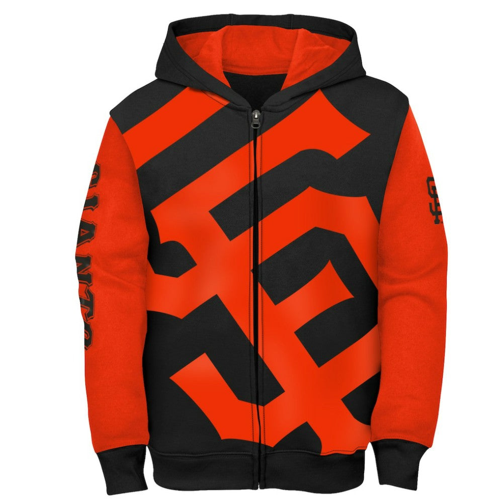 San Francisco Giants Fanatics Youth Postcard Full-Zip Hoodie Jacket - Black/Orange Jackets