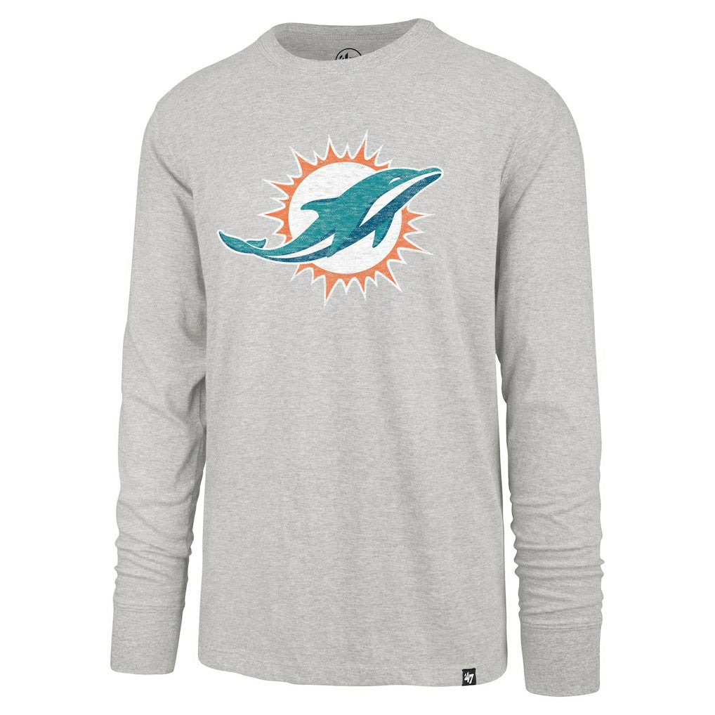 Miami Dolphins '47 Premier Franklin Long Sleeve T-Shirt - Gray T-shirts