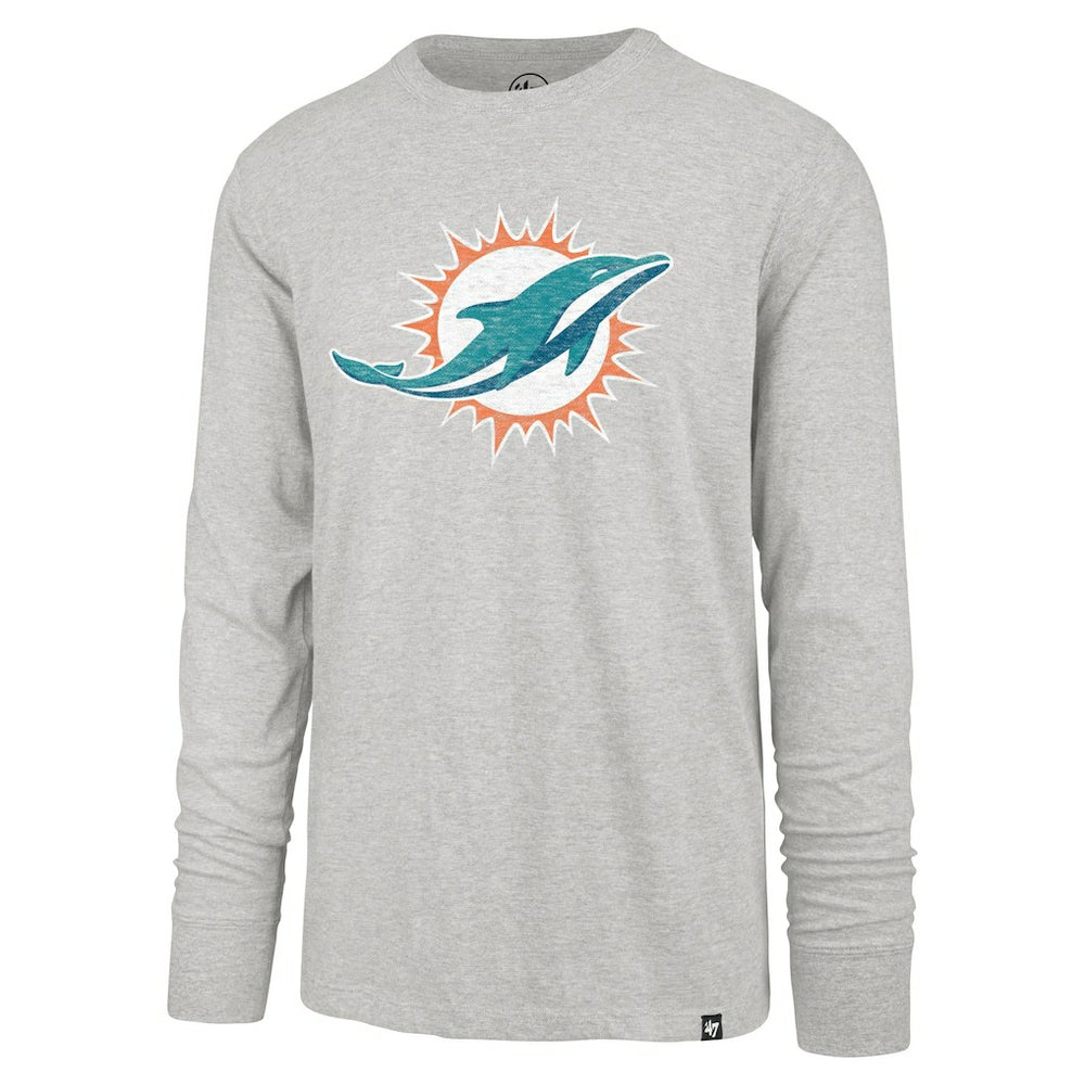 Miami Dolphins '47 Premier Franklin Long Sleeve T-Shirt - Gray T-shirts