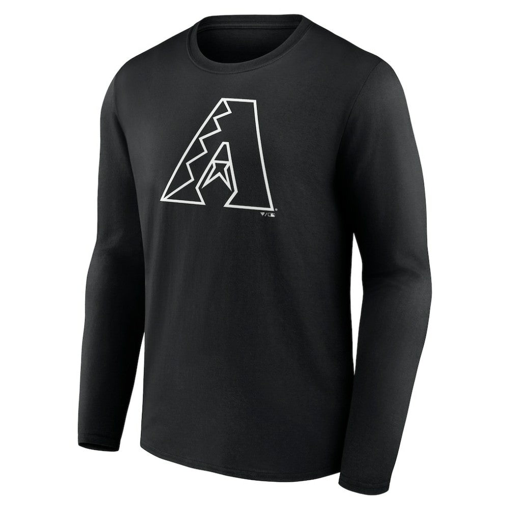 Arizona Diamondbacks Monochrome Personalized Name & Number Long Sleeve T-Shirt - Black T-shirts