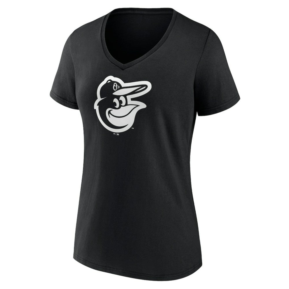 Baltimore Orioles Women's Monochrome Personalized Name & Number V-Neck T-Shirt - Black T-shirts
