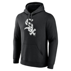 Chicago White Sox Monochrome Personalized Name & Number Pullover Hoodie - Black Hoodies