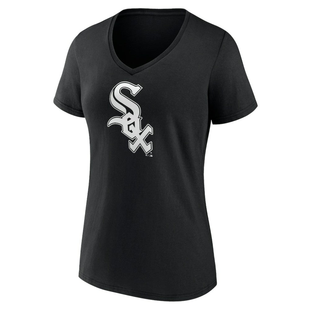 Chicago White Sox Women's Monochrome Personalized Name & Number V-Neck T-Shirt - Black T-shirts