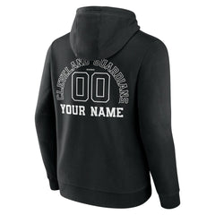 Cleveland Guardians Monochrome Personalized Name & Number Pullover Hoodie - Black Hoodies