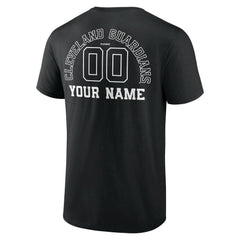 Cleveland Guardians Monochrome Personalized Name & Number T-Shirt - Black T-shirts
